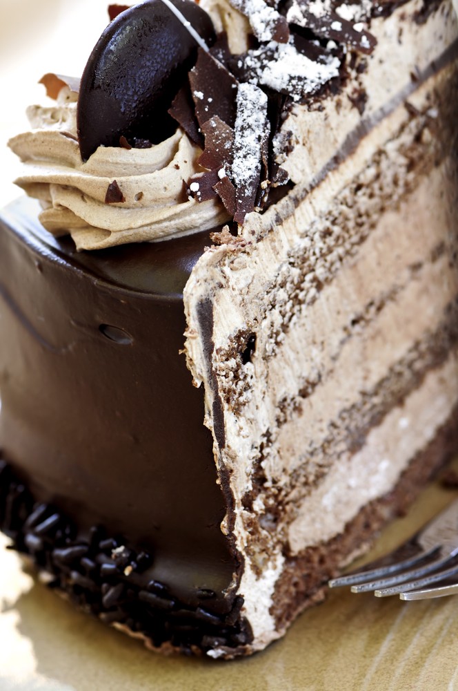 Slice of chocolate cake