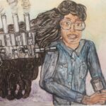 4. Elizabeth with a gas engine in her puff