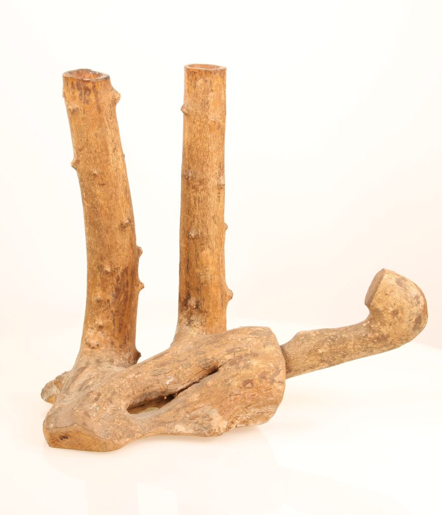 Image: This candlestick was carved and assembled by an unknown Appalachian artist in the mid-20th century. Image courtesy of the Loyal Jones Appalachian Center.