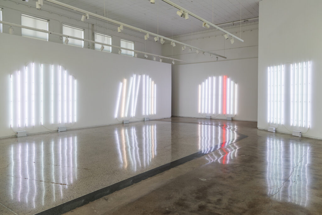 Image: An installation view of work by Maya Stovall on display at Reyes | Finn Gallery. Photo credit: Clare Gatto.